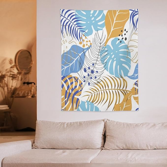 ICMOLYYENLO Tropical Palm Leaves Wall Tapestry, Wall Art for Room Decoration Beautiful Wall Hanging for Bedroom Living Room Dormitory Apartment 40x60 Inch