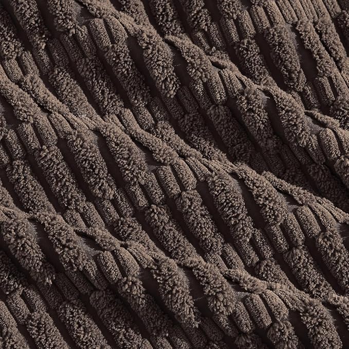 Fancy Homi 4 Packs Boho Dark Brown Decorative Throw Pillow Covers 14x14 Inch for Living Room Couch Bed Sofa, Rustic Modern Farmhouse Home Decor, Soft Plush Corduroy Cute Square Cushion Case 35x35 cm