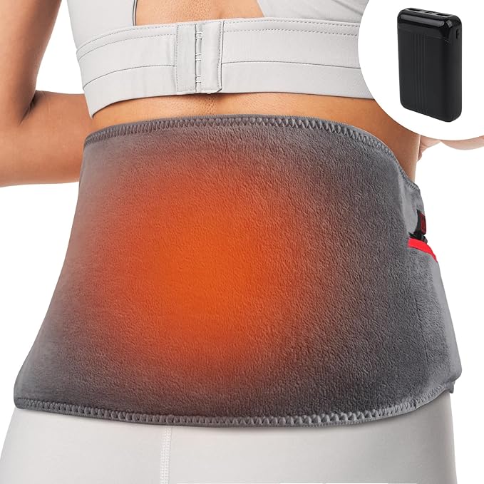 Portable Heating Pad for Back Pain Relief, Upgraded Cordless Lower Back Heat Pads Wearable 10000mAh Battery Powered, Hot Compress, Extra Large 60", Gift for Women Men, Fit Size S/M/L/XL