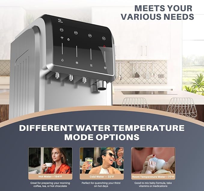 ICEPURE Multi-Function WiFi Water Cooler with Bullet and Crushed/Chewable Ice Maker, 5 Gallon Bottle Bottom Loading, Hot Cold Water Dispenser Built-in Ice Machine Combo, 35lbs/24H, Stainless Steel