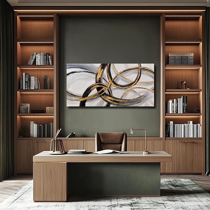 SOUGUAN Canvas Wall Art - Black and White Artwork - Abstract Graffiti Painting - Wall Art for Living Room Bedroom Kitchen Home Wall Decorations 20x40 Inch