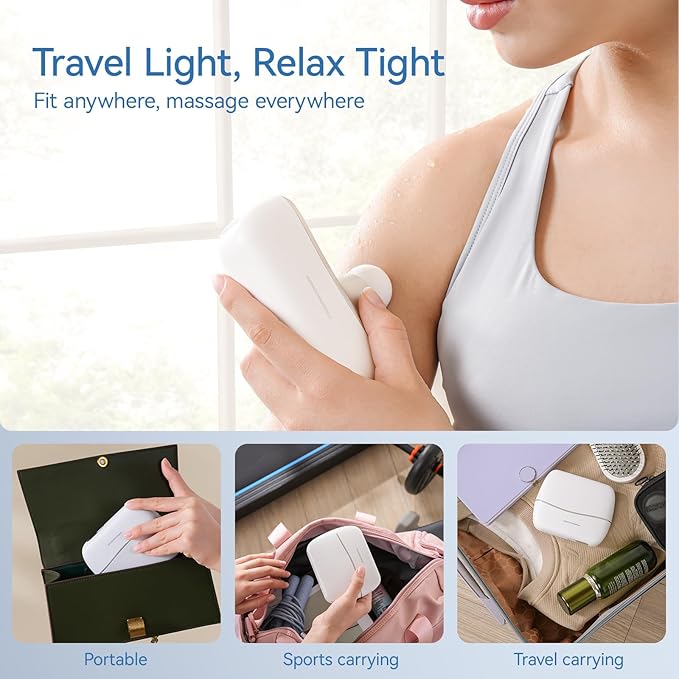 KingPavonini Mini Massage Gun with All-in-One Storage Case, FSA HSA Eligible, Pocket-Sized Small Massage Gun Deep Tissue, 0.5 lbs Portable Percussion Massager for Travel, Gym, Gift for Women Men