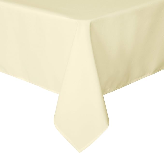 sancua Rectangle Tablecloth - 70 x 120 Inch - Stain and Wrinkle Resistant Washable Polyester Table Cloth, Decorative Fabric Table Cover for Dining Tables, Buffet Parties and Camping, Beige