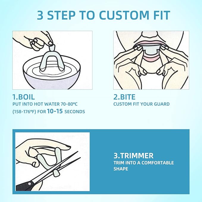 Thermoplastic Teeth Whitening Mouth Trays Tooth Mouth Guard Whitening Teeth Trays with Case Mold Dental Oral Care Kit for Sports, Guard Teeth Grinding at Night for Sleep Well