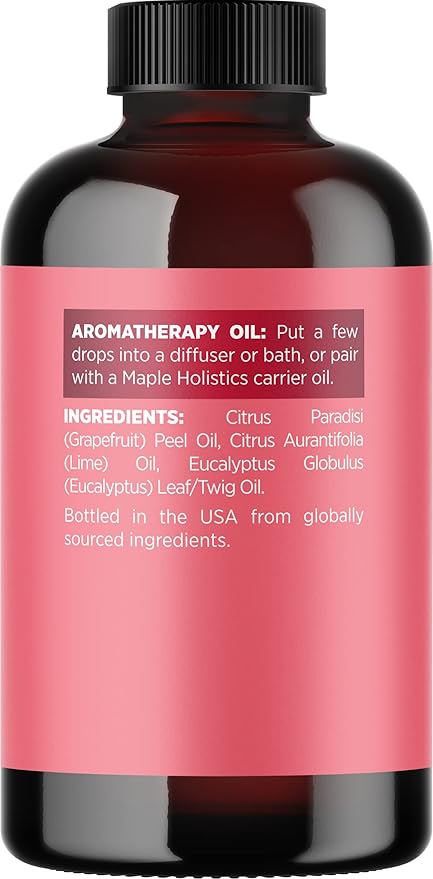 Pink Grapefruit Essential Oil Blend - Refreshing Citrus Essential Oil Blend for Diffusers with Lime Essential Oil Grapefruit Oil and Eucalyptus Essential Oil - Sweet Aromatherapy Citrus Oil Blend