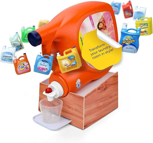 Skywin Laundry Room Organizer and Drip Tray - Soap Cup Storage for Liquid Detergent Containers (Wood)