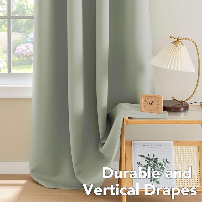 H.VERSAILTEX Blackout Curtains for Bedroom/Living Room, Length 63"/72"/84"/96"/108", Multi Colors, Room Darkening Thermal Insulated Grommet Window Curtains - 2 Panels