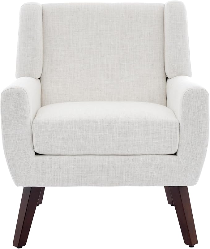 UIXE Accent Chairs Set of 2, Fabric Upholstered Armchair for Living Room, Comfy Arm Chair Single Sofa Bedroom Side Reading Seat - Flax Beige