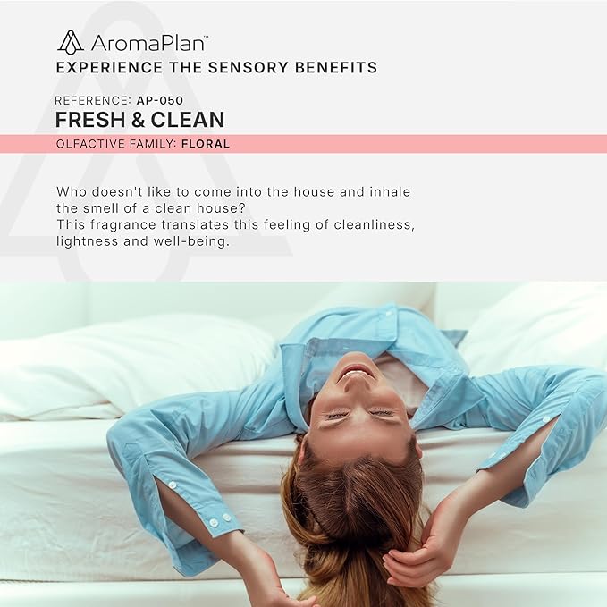 Aromaplan Scents, Clean Smelling Essential Oils, Fresh & Clean 5 Fl Oz (2 Pack)-Fresh Scent Essential Oil for Diffuser, USA Fragrance, Bigger Bottle, Bolder Aroma & Longer Lasting