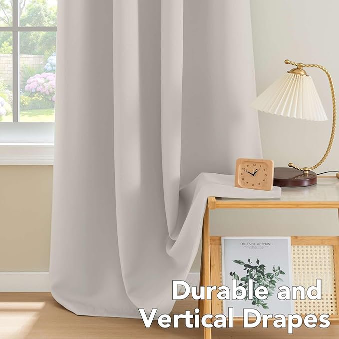 H.VERSAILTEX Blackout Curtains for Bedroom/Living Room, Length 63"/72"/84"/96"/108", Multi Colors, Room Darkening Thermal Insulated Grommet Window Curtains - 2 Panels