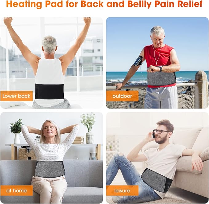 Heated Waist Belt,Heating Pad for Low Back and Belly,Holiday Gift,Women’s Cordless Heating Belt for Period Cramps - Rechargeable & Slim Design