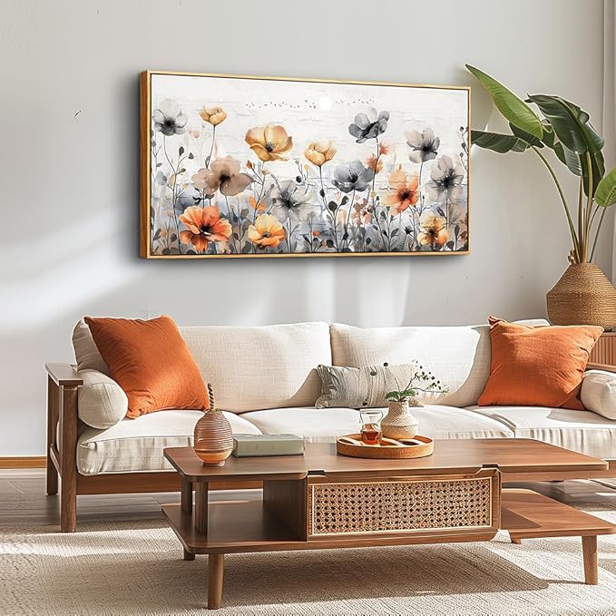 ZUITINGHUA Wood Framed Canvas Wall Art For Living Room Wall Decor For Bedroom Office Wall Decorations Flowers Landscape Paintings Farmhouse Pictures Artwork Room Aesthetic Home Decor 20x40 In