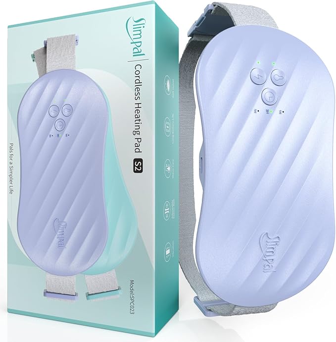 Slimpal AI Portable Heating Pad for Period Cramps, Smart AI Heat Chip, Electric Cordless Heating Belt for Back, Belly, Waist, Stomach, Menstrual Wearable Heating Pad Gifts for Girl Women Her Violet S2
