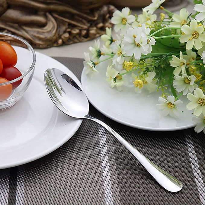 VANRA 4-Piece Children Spoons Stainless Steel Kids Dinner Spoons Child Silver Cutlery Set 5.6-inch (4 spoons)