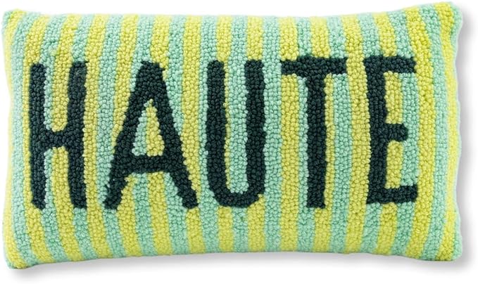 FURBISH Hook Decorative Throw Pillow - Haute - 9"x16" - Small Embroidered Designer Pillow for Living Room, Couch, Sofa, Chair & Bed - Eclectic Home Decor