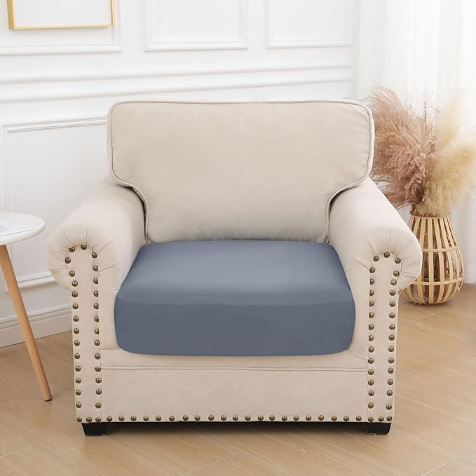 hyha Waterproof Couch Cushion Covers, Stretch Sofa Couch Seat Slipcover for Dog Washable, Non-Slip Waterproof Outdoor Cushion Covers for Patio Furniture Replacement (1 Piece for Small, Grey)
