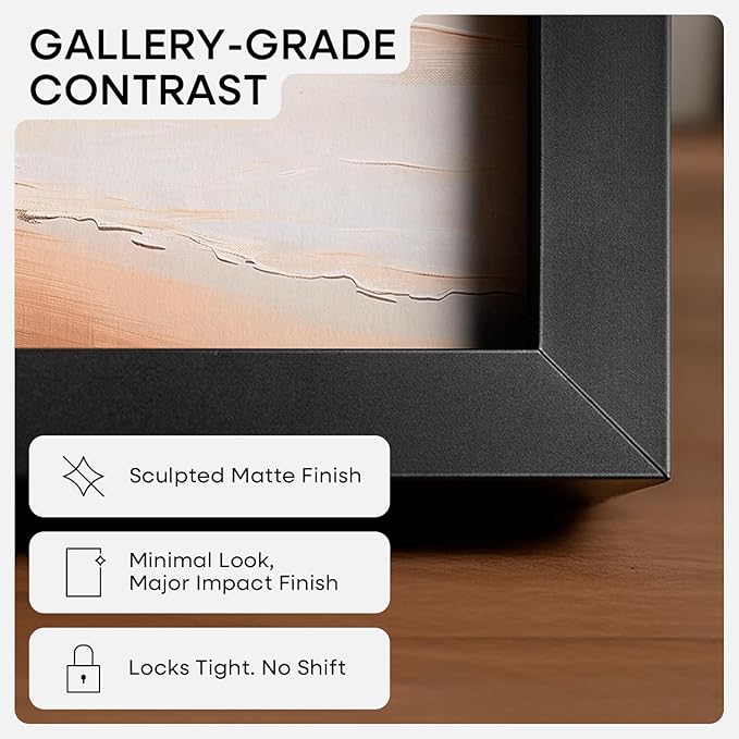 Homeforia 20 x 28 Picture Frame Black, High End Metal 20x28 Poster Frames with Mat 14x22 for Photo, 20 x 28 Black Frame Matted to 14 x 22 Print, 28x20 Hanging Frame, Tempered Glass, Wall Kit, Set of 1