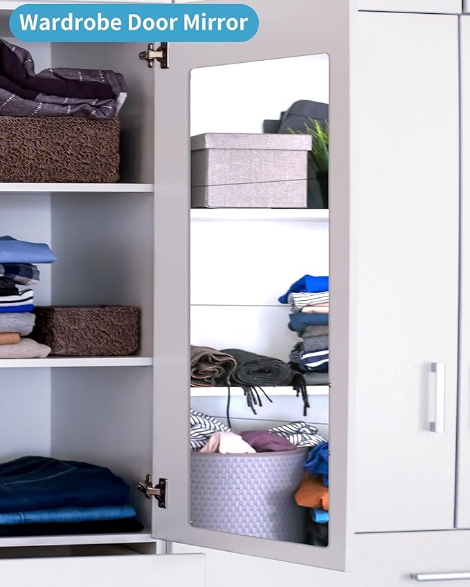 Shatterproof Wall Mirror Full Length for Bedroom, Acrylic Gym Mirrors For Home, Extra Thick: 0.12 inch, 14 x 14 inch x 4 Pcs, Workout Mirrors Safe for Kids, Over The Door, Long Wall Mounted