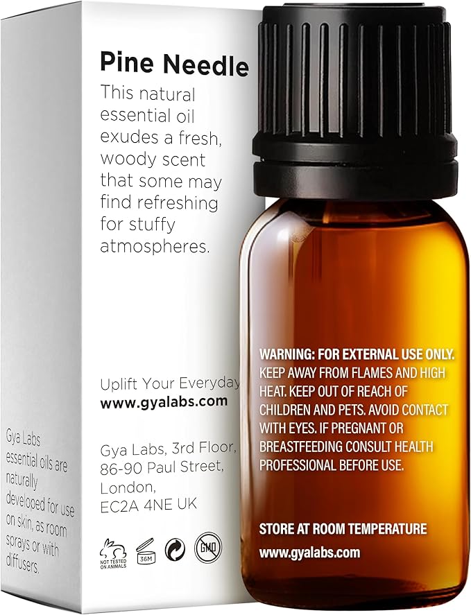 Gya Labs Pine Essential Oils for Diffuser - 0.34 Fl Oz - 100% Pure Natural Fall Pine Oil for Skin, Body Massages & Candle Making Scent