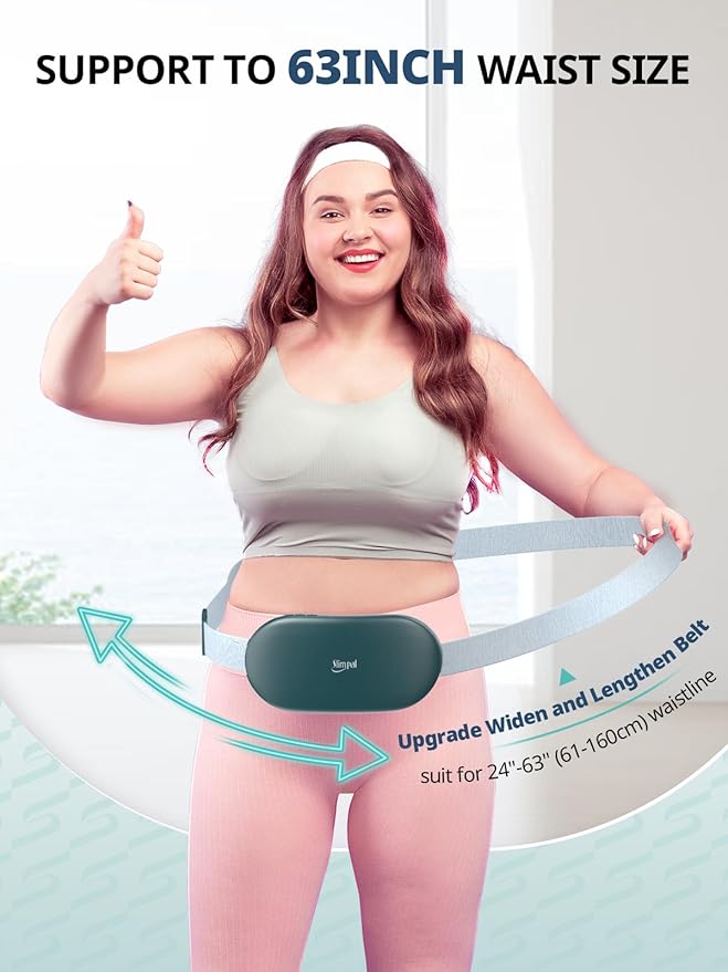 Slimpal Heating Pad for Period Cramps and Back Pain, FSA HSA Eligible, Plus-Sized Electric Heat Pad Portable Menstrual Heat Belt Pain Relief, 3 Timer Auto Off, Gifts for Her Women Girl Wife, Pink