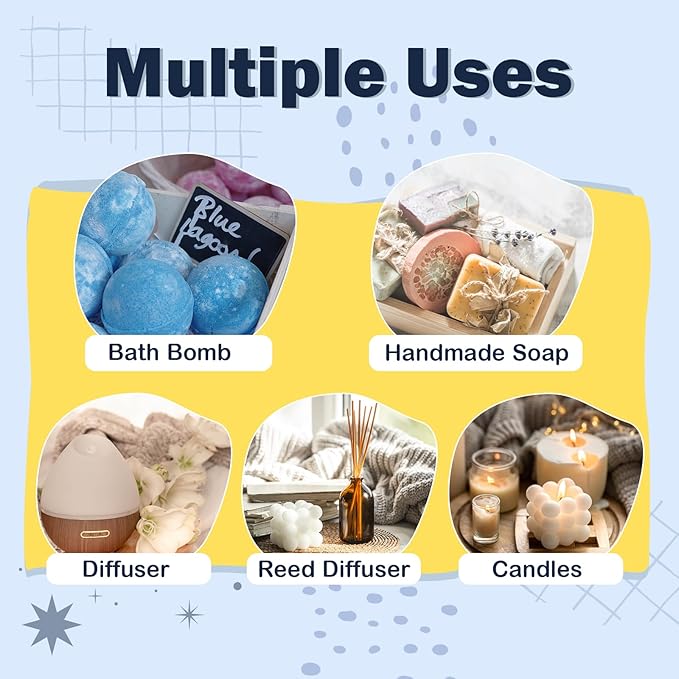 Well-Being Essential Blends Oils Set, Aromatherapy Oils Gift Set for Diffusers Home, Fragrance Oil Scent for Candle Soap Making - Happy, Calm Mind, De-Stress, Relax, Focus, Sweet Dreams