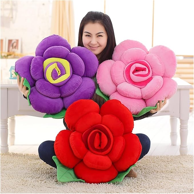 Plush Flower Pillow, Cushion, Office, Home, Sofa, car Decoration, Valentine's Day, Thanksgiving, 60cm(23.62 inch), Pink