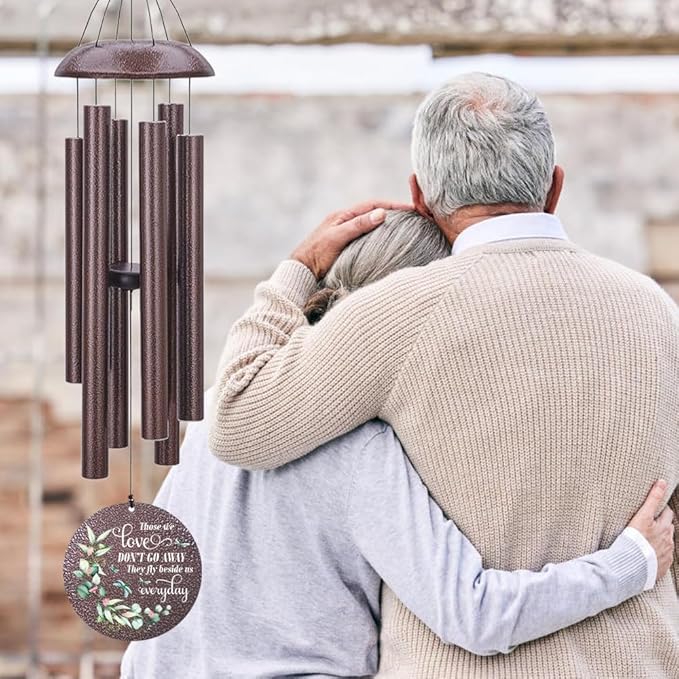 Sympathy Wind Chimes, Personalized Wind Chime for Loss of Loved Ones, Memorial Gifts Wind Chimes, Metal Sympathy Bereavement Condolences Gifts for Funeral (36inch)
