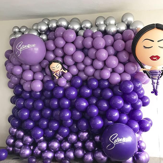 130pcs Purple Balloons Different Sizes 18" 12" 10" 5" Party Latex Balloons for Birthday Baby Shower Halloween Wedding Valentine's Day Party Bachelorette Decorations