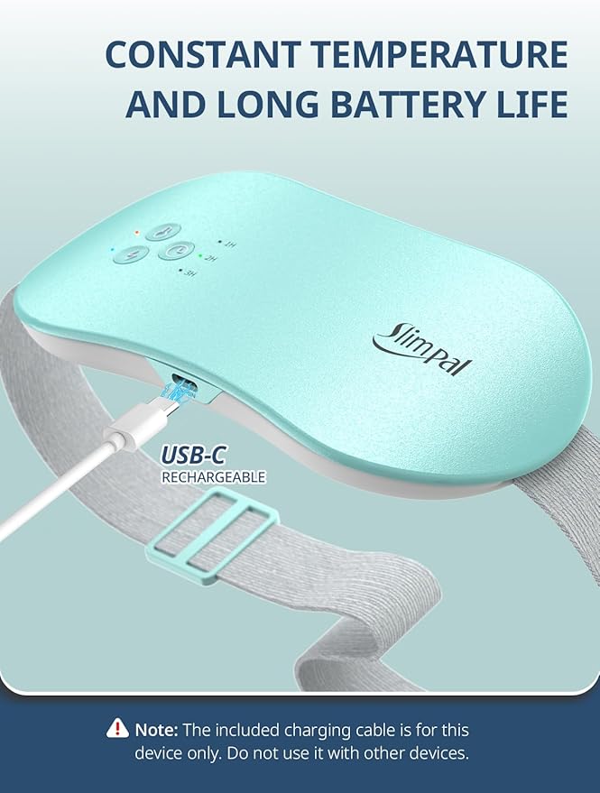 Slimpal Portable Heating Pad for Period Cramps, Electric Cordless Heating Pad for Menstrual Cramps Relief, 3 Timer Auto Off Setting, Wearable Heat Pad Belt Gifts for Her Women Girl Wife, Beige