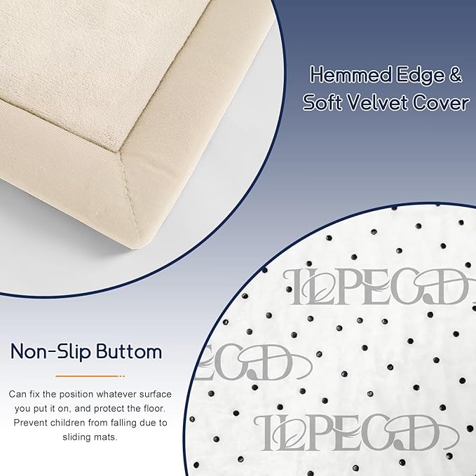 Baby Play Mat for Floor Tummy Time Mat Nursery Rug Muscle Mat Area Rug Playroom Rug Tatami Mat 6'7"x4'11" Memory Foam 1.3" Thick Crawling Mat For Babies,Toddlers, Infants, Kids,Floor Mat(Beige)