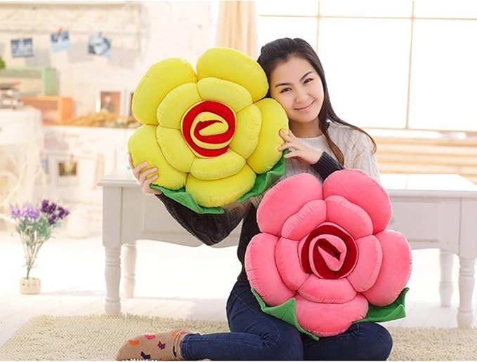 Plush Flower Pillow, Cushion, Office, Home, Sofa, car Decoration, Valentine's Day, Thanksgiving, 50cm(19.68 inch), Pink