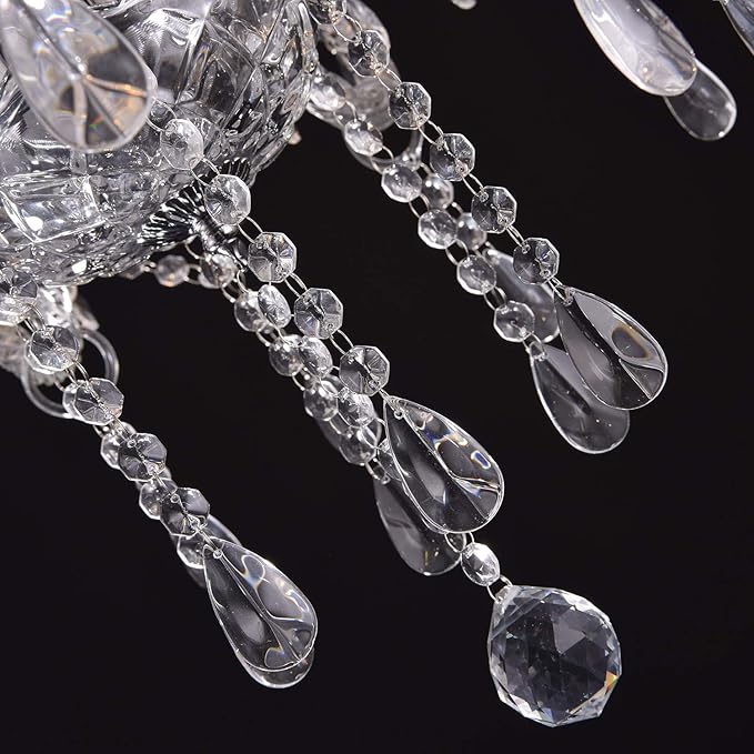 LIUMANG Modern Elegant 12 Lights K9 Crystal Glass Chandelier Pendant Ceiling Lighting European Style for Dining Living Room Bedroom Transparent,12 E12 Bulbs Required