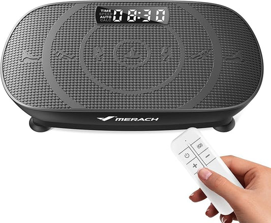 MERACH Slim Vibration Plate Exercise Machine, Vibration Plate for Lymphatic Drainage Weight Loss, Vibrating Plate with Real-Time Calorie Tracking on LED Display, Workout Equipment for Home Women Men