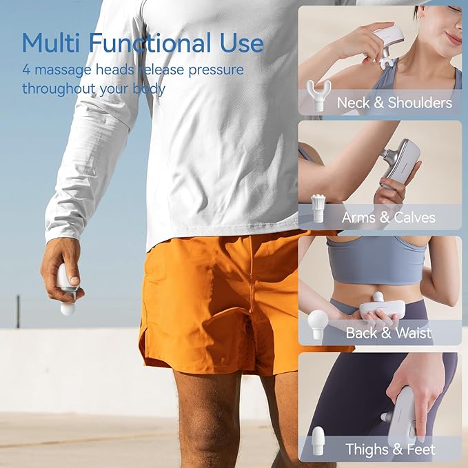 KingPavonini Mini Massage Gun with All-in-One Storage Case, FSA HSA Eligible, Pocket-Sized Small Massage Gun Deep Tissue, 0.5 lbs Portable Percussion Massager for Travel, Gym, Gift for Women Men