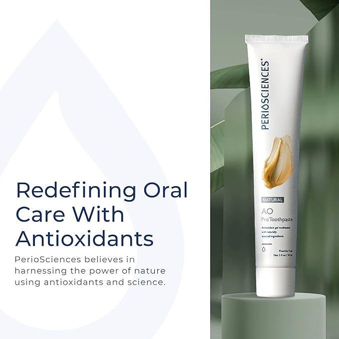 PerioSciences AO Pro Natural Toothpaste with Nano Hydroxyapatite, Remineralizing, Fluoride Free, SLS Free, Gluten Free 3 fl oz / 90ml - Pack of 2