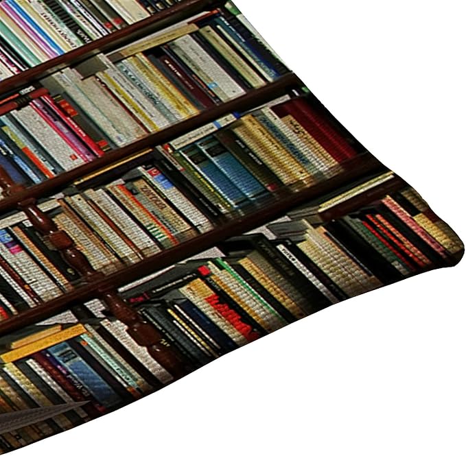 Library Bookshelf Farmhouse Pillow Covers 12" x 20" Lumbar Pillow Covers Home Decorative Cotton Linen Cushion Case for Sofa Couch Housewarming Family Room Décor