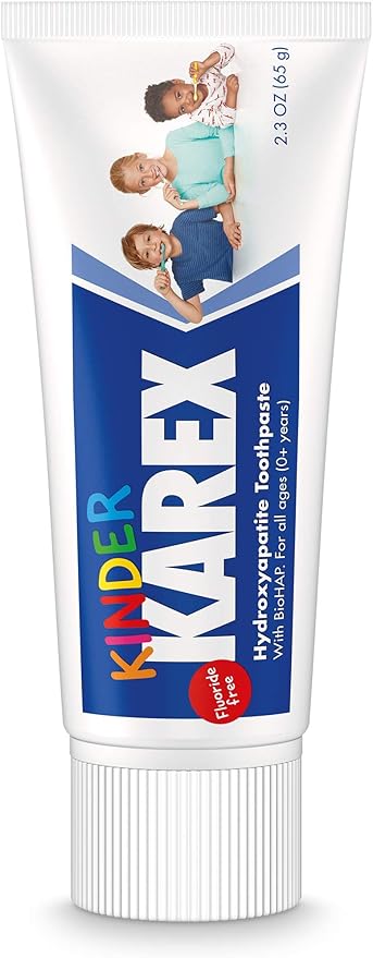 Kinder Karex Hydroxyapatite Kids Toddler Toothpaste I Fluoride Free I Clinically Tested I 2.3 oz