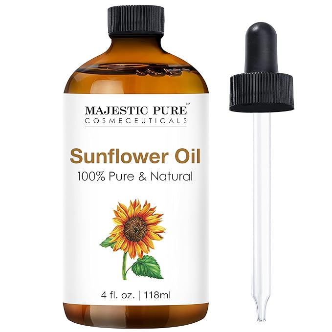 Majestic Pure Sunflower Essential Oil with Glass Dropper - Huge 4 Fl Oz - 100% Pure and Natural Black Pepper Oil - Premium Grade Essential Oils for Diffuser, Aromatherapy, Soap and Candle Making
