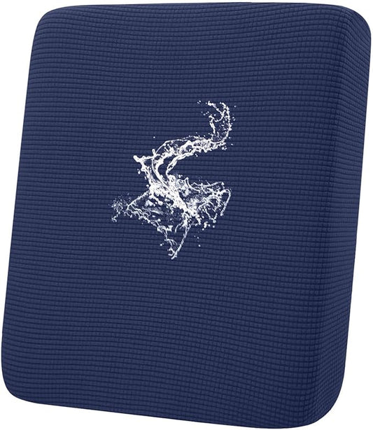 hyha Waterproof Couch Cushion Covers for Pets, Non Slip Sofa Seat Cover for Dogs Washable, Soft Thick Stretch Jacquard Fabric, Sofa Slipcovers with Elastic Bottom (1 Piece for Backrest M, Navy)
