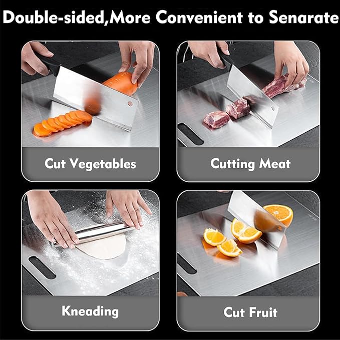 Titanium Cutting Board - 2 pack Titanium Cutting Boards for Kitchen,Double Sided Titanium Cutting Mat,Non Stick Chopping Board Easy to Clean（11.81 * 17.91in）