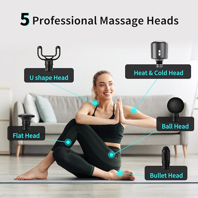 arboleaf Thermacool Massage Gun with Heat and Cold, 6 Speeds Muscle Massage Gun Deep Tissue with Case, Powerful Percussion Massager for Home Gym Office Muscle Back Pain Relief, Gift