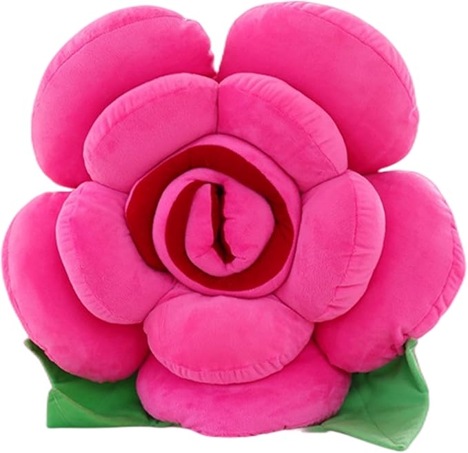 Plush Flower Pillow, Cushion, Office, Home, Sofa, car Decoration, Valentine's Day, Thanksgiving, 60cm(23.62 inch), Rose red
