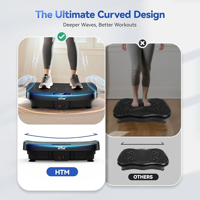 Vibration Plate Exercise Machine - 330lbs Weight Capacity, 120 Speed Levels, 5 Program Modes - Full Body Workout for Home Fitness, Toning & Wellness, LED Display, Low Noise Motor