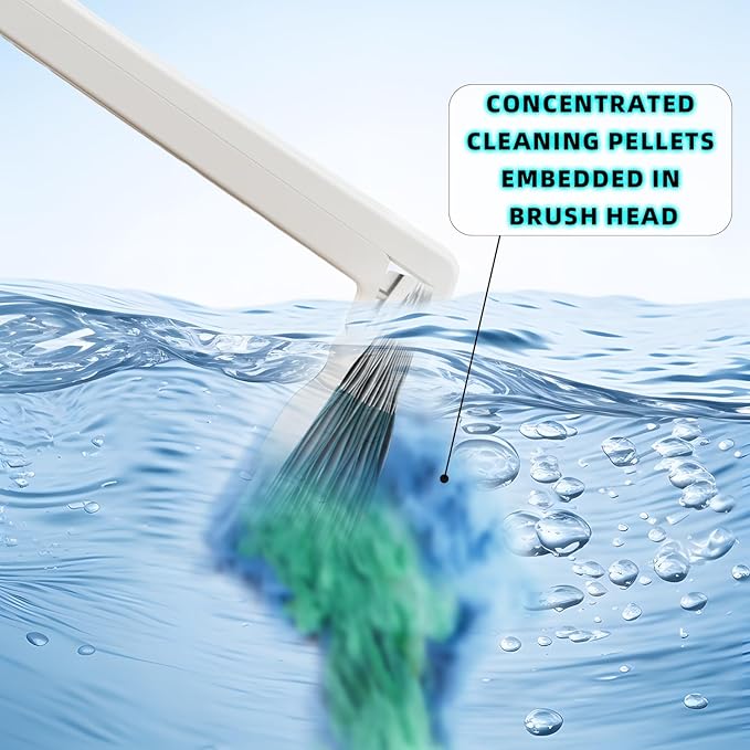 Disposable Toilet Brush with Replaceable Heads, Wall-Mounted Holder, Hygienic Bathroom Cleaning Tool (Dark Grey Toilet Brush + 8 Refills)