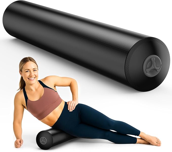 Inflatable Foam Roller for Physical Therapy, Back Pain, Muscle Massage, Deep Tissue and Leg Stretch, Back Roller with Adjustable Firmness for Travel, Exercise, Yoga, Pilates, Workout and Gym 36" x 6"