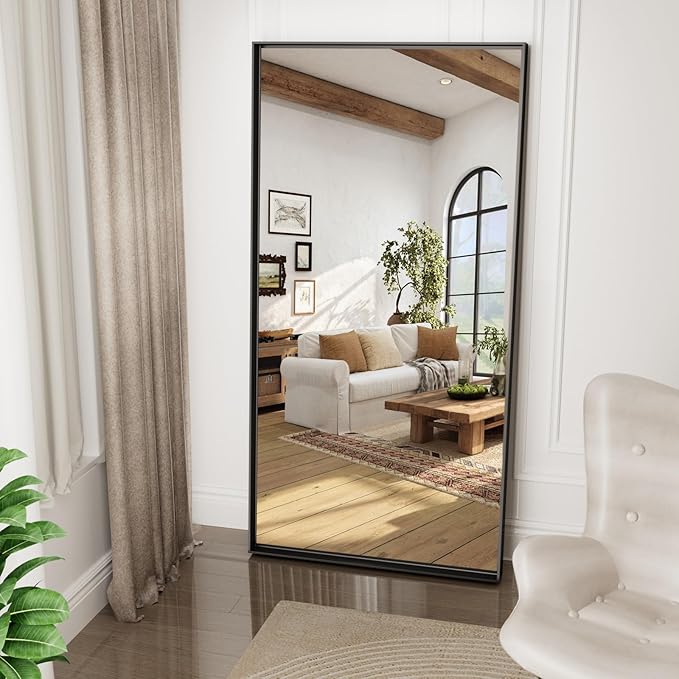 55”x 30” Blak Bathroom Mirrors for Over Sink, Black Framed Vanity Mirror for Bathroom, Shatter Proof, Tempered Glass, Rectangle Wall Mirror Horizontally/Vertically