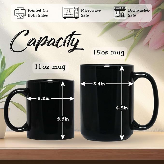 Personalized Beautiful Fairy Holding Flower Coffee Mug, Custom Name Ceramic Cup 11oz 15oz, Enchanted Fantasy Themed Mug, Custom Fairy Lovers Black Cup, Kids Mug, Elegant Fairy Mug