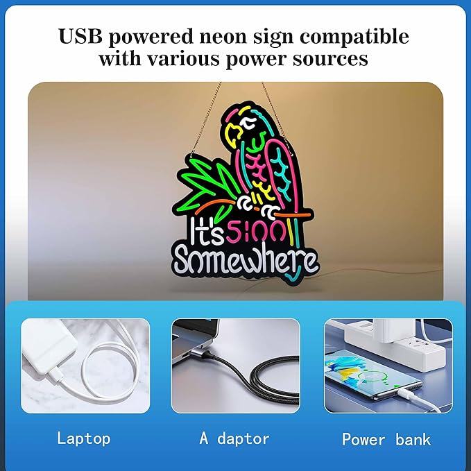 Ultrathin Its 5 00 O'clock Some Where Neon Sign Art Wall Lights for Bedroom Windows Glass Hotel Pub Cafe Wedding Birthday Party Gifts