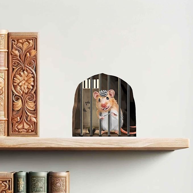 Mouse Reading Book, Wall Decor Sticker Decal, Kids Room, Classroom, Home, Bedroom, Bookcase, Book Lover, of Mice and Men, Children, Adorable, (Mouse Trap)