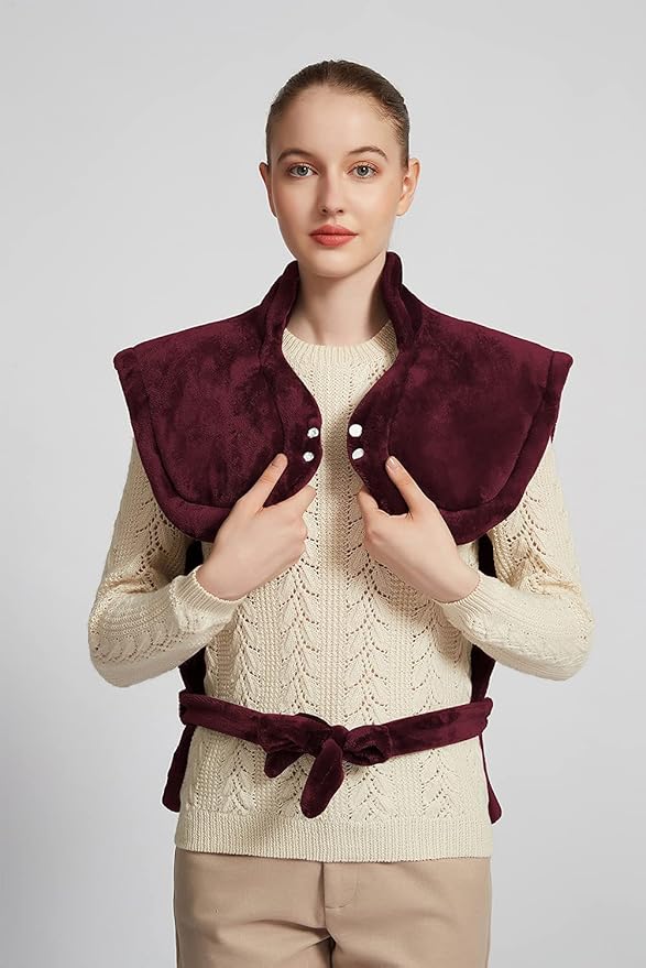 Ruqiji 26" x 35" Neck&Shoulder&Back Heating Pad with Fast-Heating Technology&12 Temperature Settings, Pain Relief for Back/Neck/Shoulders/Menstrual Pain, Christmas Gifts for Women Men Mom Dad(Red)